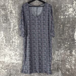 Pure Collection Size 8/10 Abstract Scoop Neck Midi Shirt Dress Colorful Stretch